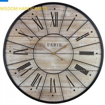 Antique wooden metal clock