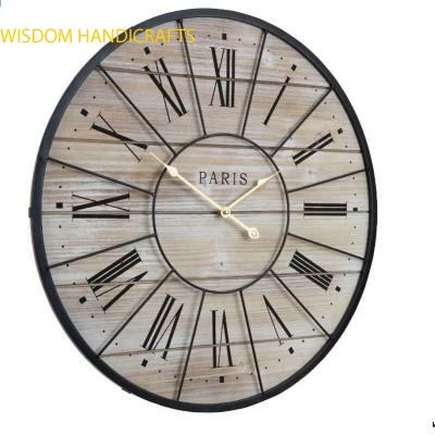 French Country Rustic Large Decorative Wooden Clock