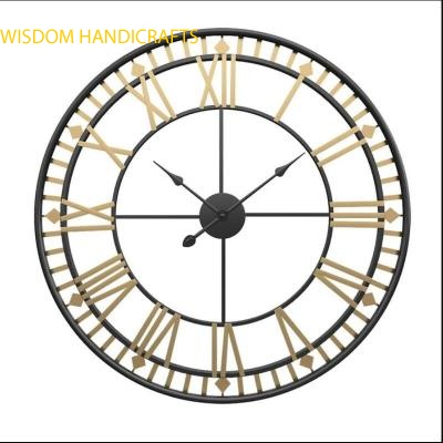 Oversize Wall Clock Decorative Metal Clock for Living Room Kitchen Bathroom Bedroom