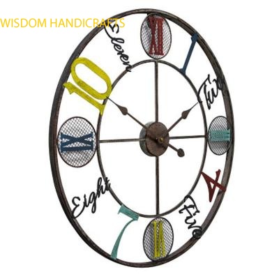 Industrial Multi-Color Oversized Vibrant Wall Clock For Living room,Kitchen