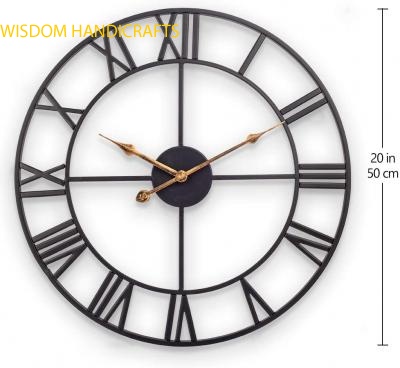 Black Wall Clock with Gold Clock Hands