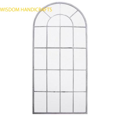 Large New Rustic Multi Panelled Arched Window Garden Outdoor Mirror