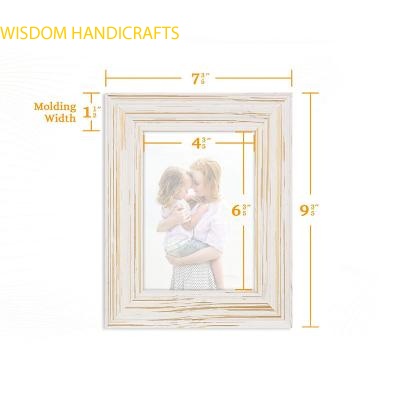 White Wooden Picture Photo Frame with rustic finishing - 5 x 7